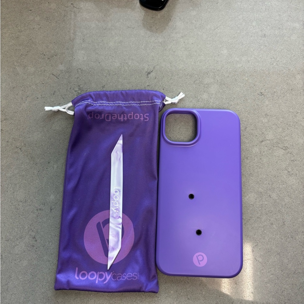 Loopy Case Neon Purple Sleek iPhone Case with Full Coverage Protection Righty